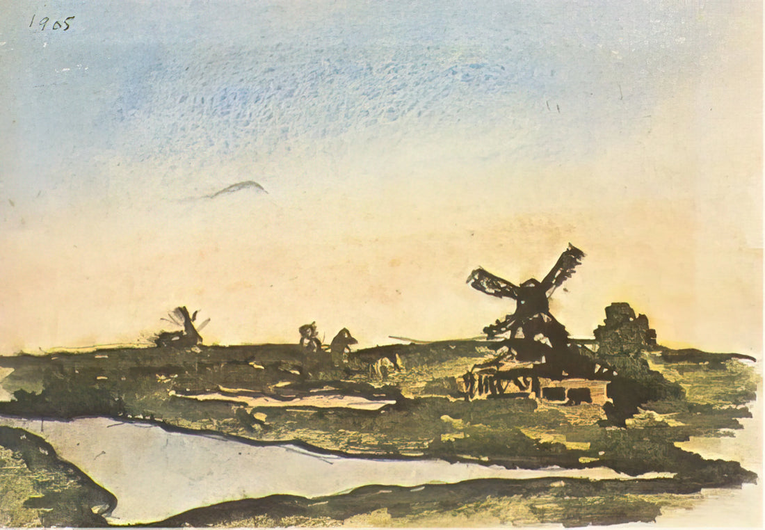 Au Palais des Papes Picasso: The Avignon Exhibition That Redefined Modern Art - Dutch landscape with windmills by Pablo Picasso