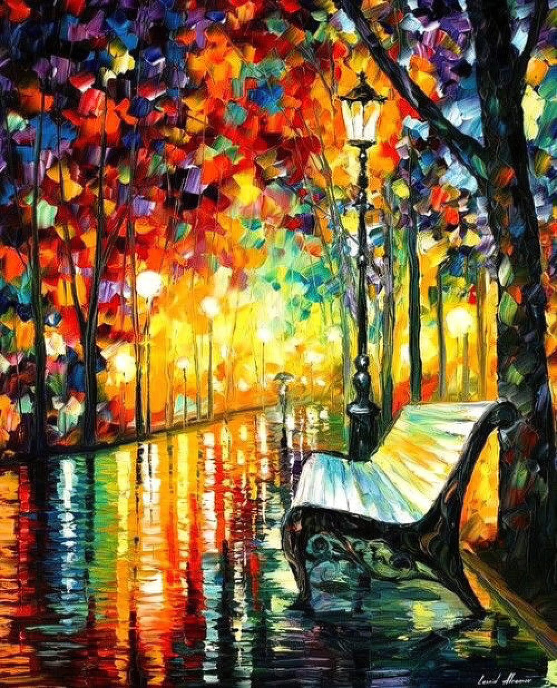 Bewitched Park by Leonid Afremov: A Masterpiece of Contemporary Impressionism - Leonid Afremov by Leonid Afremov