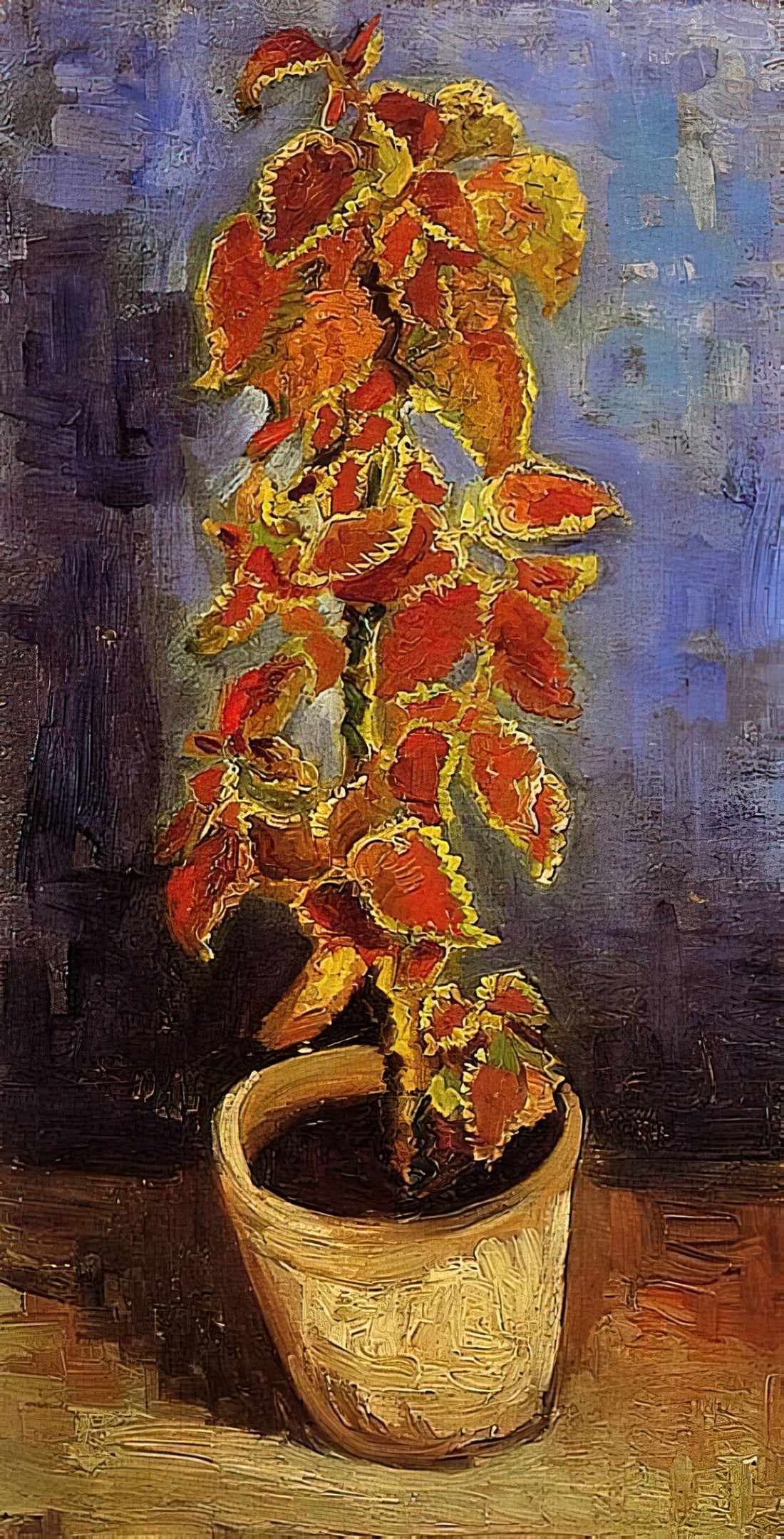 Black and White Van Gogh Prints: The Artist's Graphic Vision Beyond Color - Coleus Plant in a Flowerpot by Vincent van Gogh