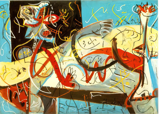 Blue Pollock: Exploring the Chromatic Depths of Jackson Pollock's Most Evocative Phase - STENOGRAPHIC FIGURE by Jackson Pollock