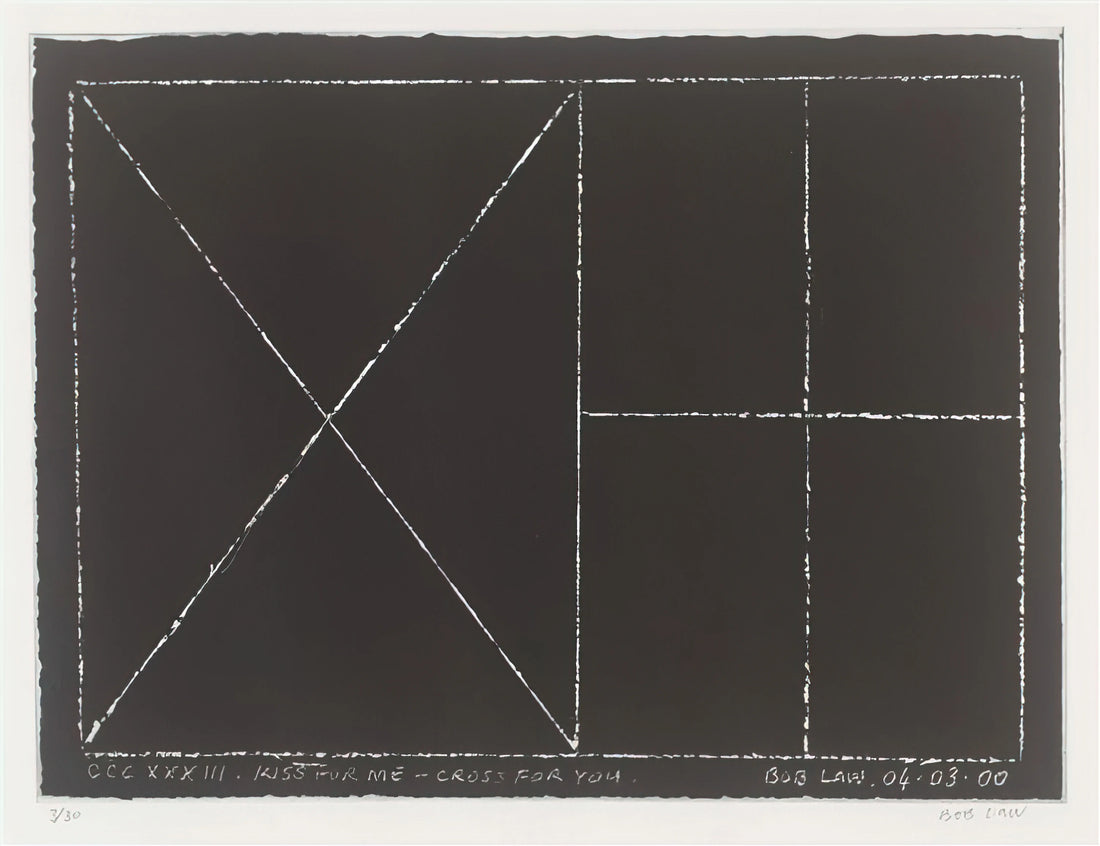 Bob Law: The Minimalist Visionary Who Redefined British Art - Kiss for Me - Cross for You - 2000 by Bob Law