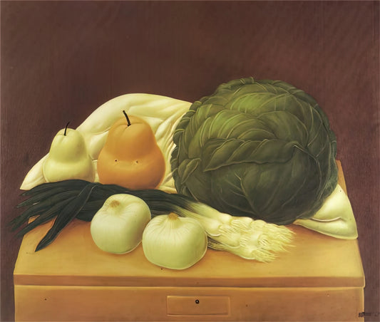 Botero Original Art for Sale: A Collector's Guide to Acquiring Authentic Works - KITCHEN TABLE by Fernando Botero