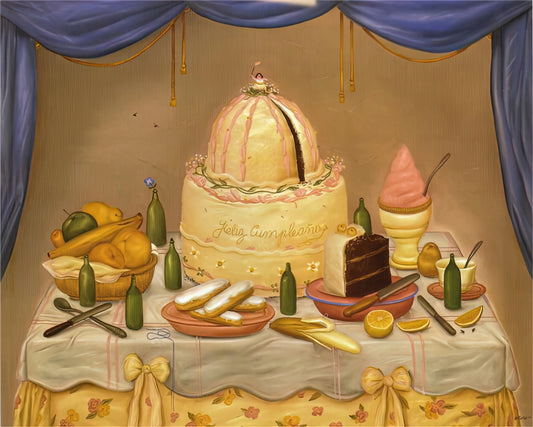 Botero Wall Art: A Curator's Guide to the Colombian Master's Monumental Style - HAPPY BIRTHDAY by Fernando Botero