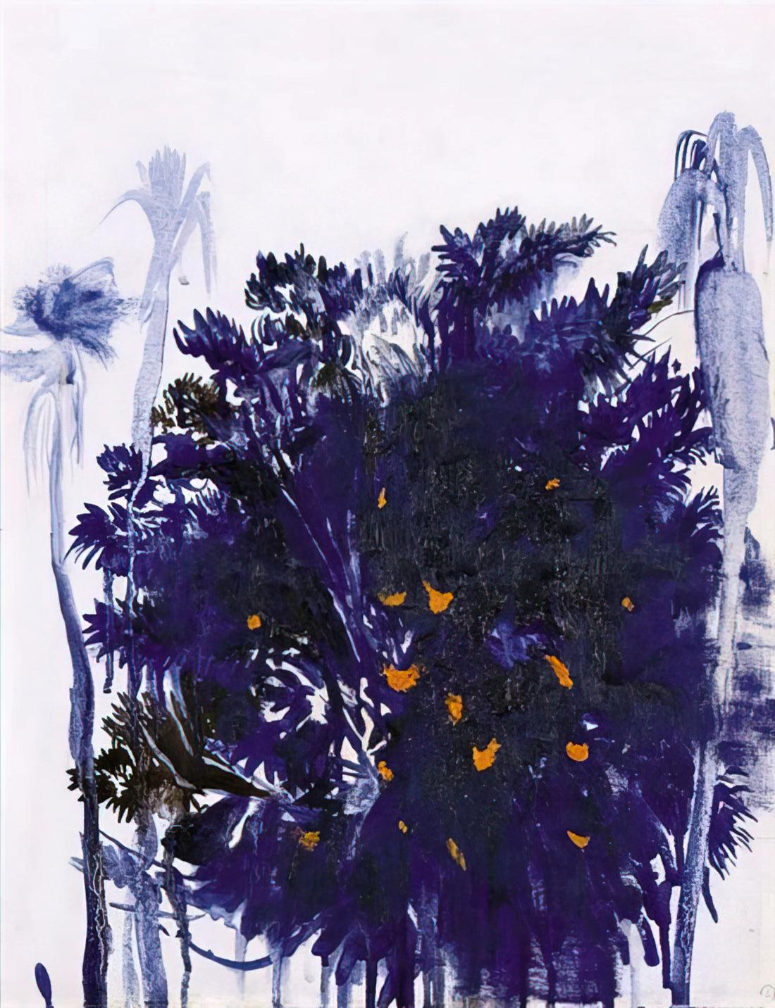 Brett Whiteley Poster Prints: Capturing the Essence of an Australian Icon - Moreton Bay Fig and Palm Trees - figurative by Brett Whiteley