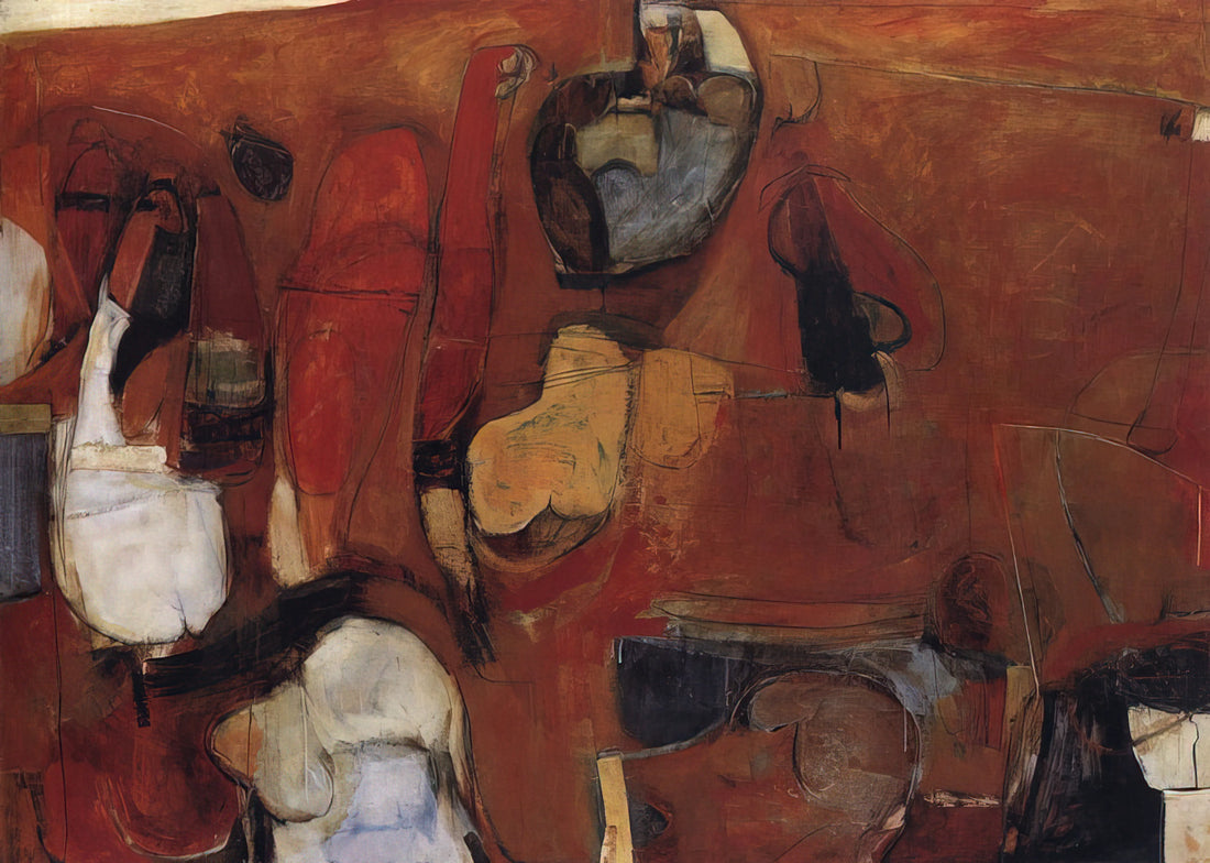 Brett Whiteley The Balcony 2 Print: A Window into Sydney's Psyche - Untitled Red Painting - 1960 by Brett Whiteley