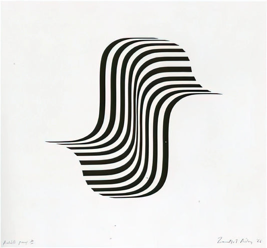 Bridget Riley Framed Canvas Print: A Definitive Guide to Op Art Mastery - UNTITLED WINGED CURVE 1966 by Bridget Riley