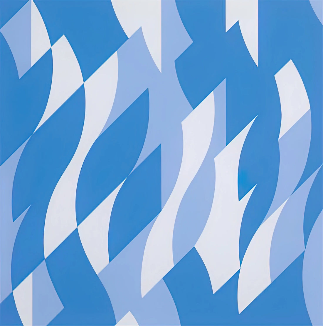 Bridget Riley's The Fall: A Masterpiece of Op Art and Visual Perception - TWO BLUES 2003 by Bridget Riley