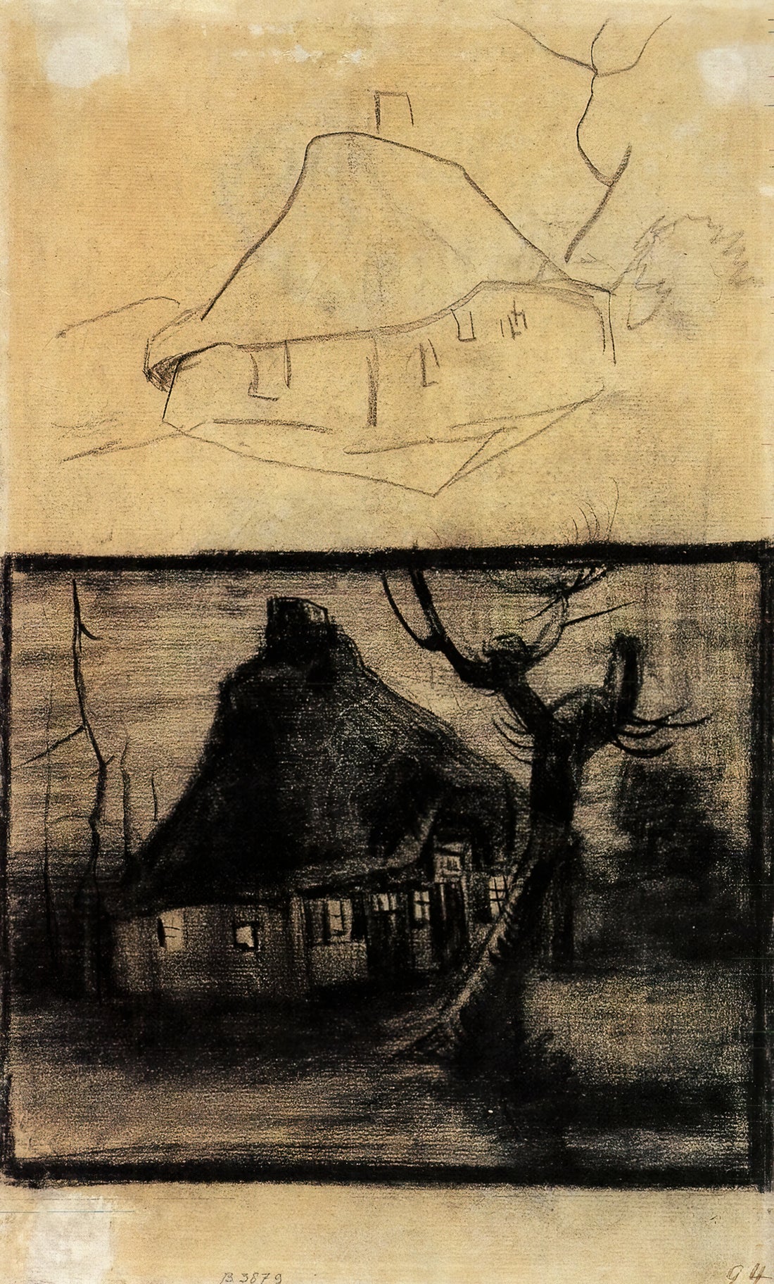 Café Arles Van Gogh: The Story Behind the Artist's Iconic Night Café Painting - Two Studies of a Cottage by Vincent van Gogh