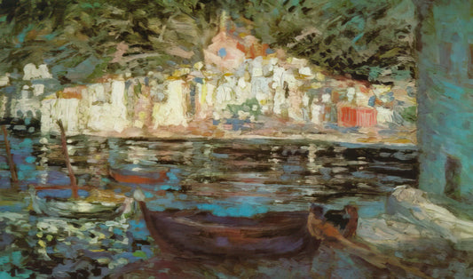Canvas Dali: The Surrealist Master's Medium of Dreams and Disruption - VIEW OF CADAQUES FROM PLAYA POAL by Salvador Dali