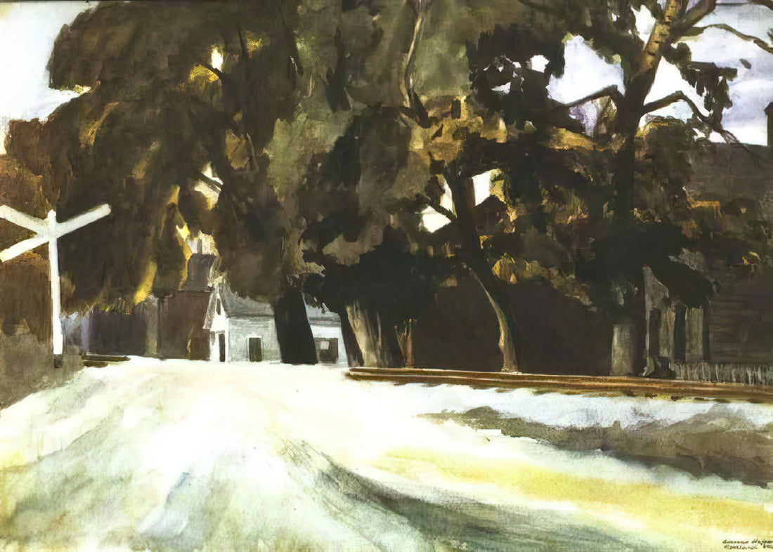 Canvas Hopper: Decoding Edward Hopper's Iconic Urban Loneliness in Modern Art Prints - Railroad Crossing by Edward Hopper