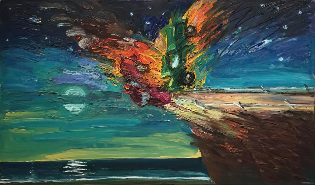 Carlos Almaraz Paintings for Sale: A Collector's Guide to the Chicano Art Master - Over the Edge - 1984 by Carlos Almaraz