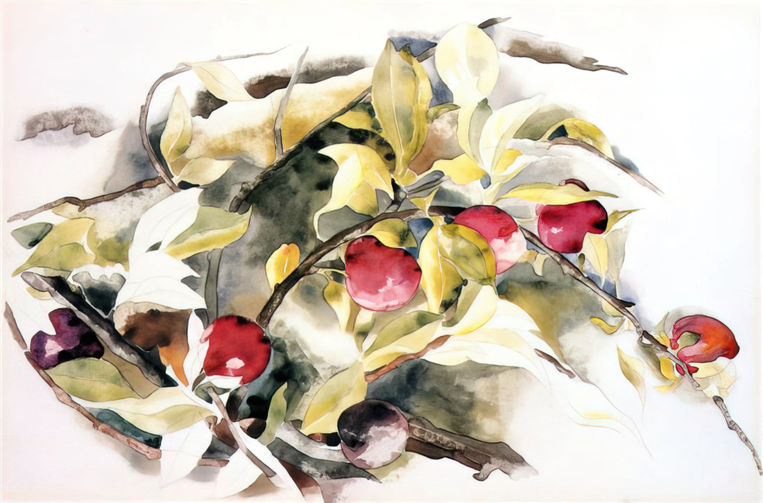 Charles Demuth Watercolors: Precisionist Mastery in Fluid Medium - Plums - 1925 by Charles Demuth
