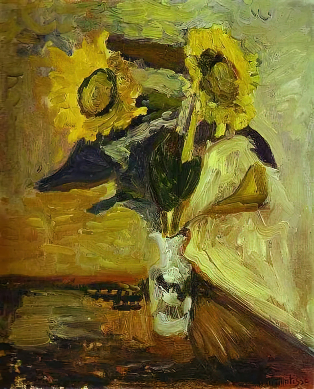 Chatting with Henri Matisse: Understanding the Master of Color and Form - VASE OF SUNFLOWERS 1898 by Henri Matisse