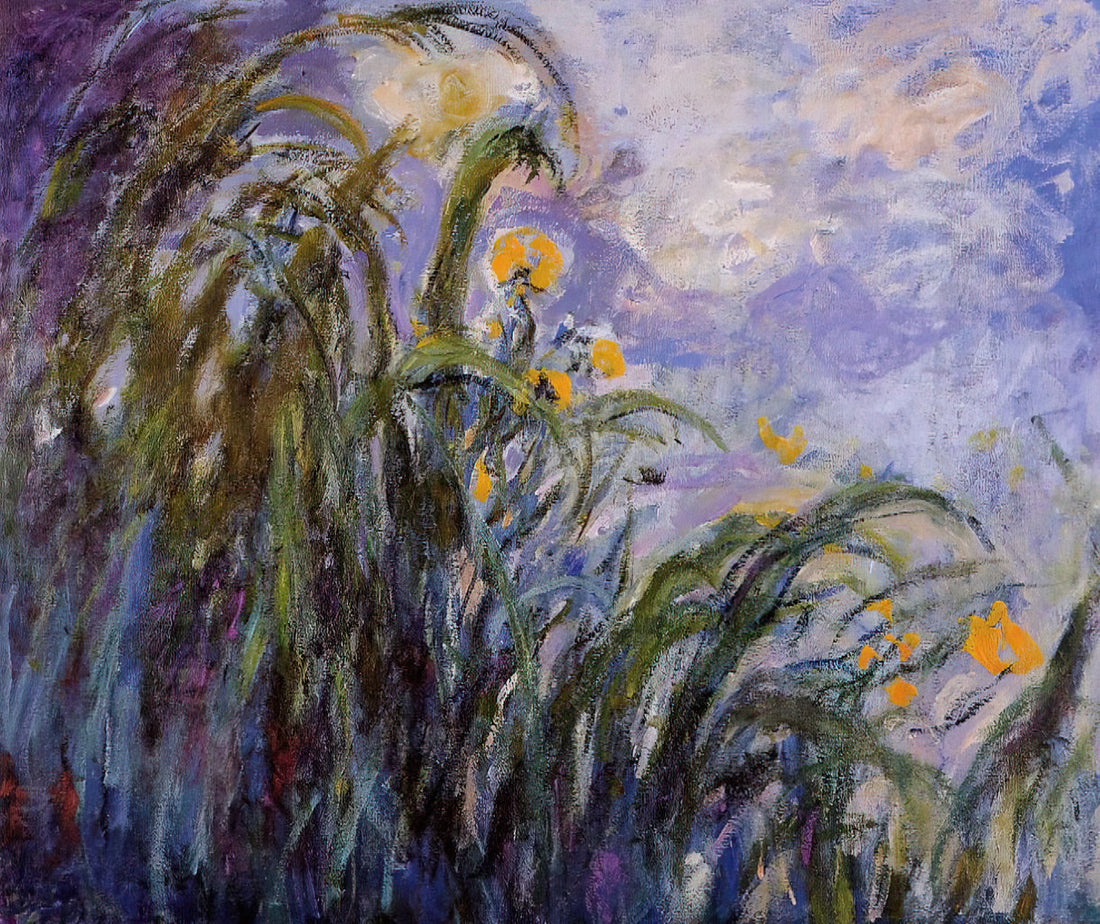 Claude Monet Nymphéas Print: A Guide to Owning Water Lily Masterpieces - Yellow Irises by claude monet