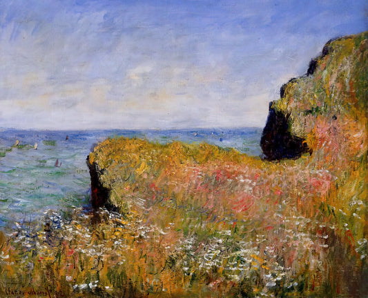 Claude Monet Oil Painting Reproductions: A Curator's Guide to Authentic Impressionist Art - Edge of the Cliff, Pourville by claude monet