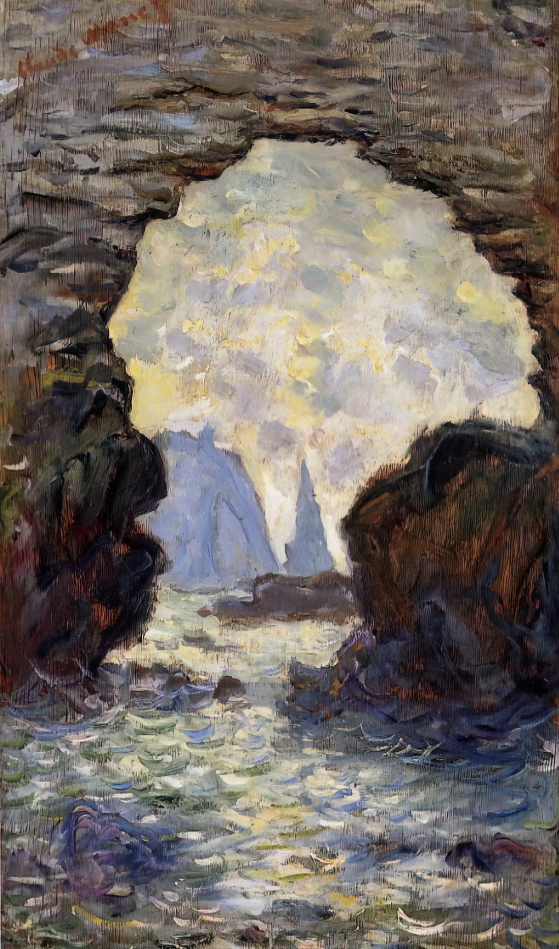 Claude Monet: The Revolutionary Visionary Who Transformed Modern Art - The Rock Needle Seen through the Porte d'Aumont by claude monet