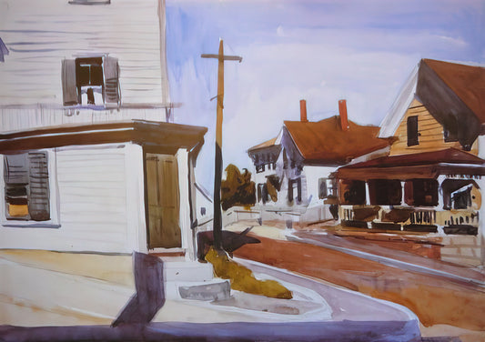 Corn Hill Hopper: The Iconic American Print That Captures Rural Nostalgia - Street Corner by Edward Hopper