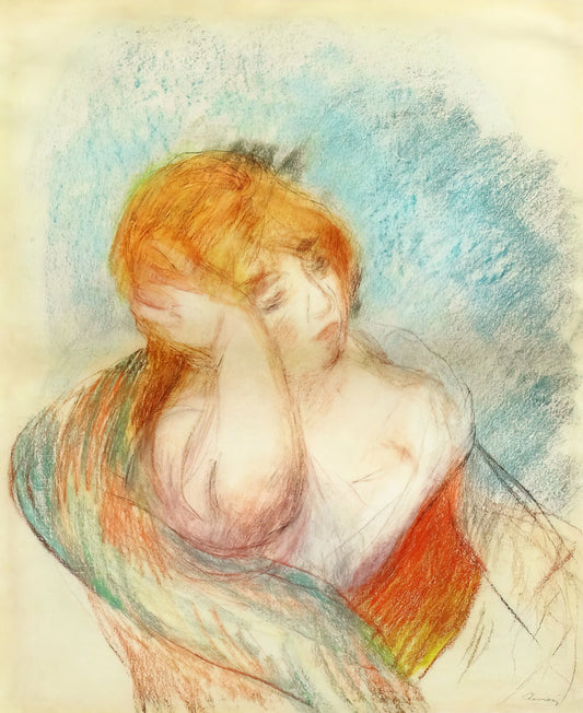 Dance at Bougival Print: A Masterpiece of Impressionist Romance - Seated Woman by Pierre-Auguste Renoir