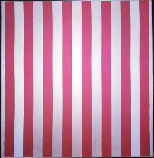 Daniel Buren Affichages Sauvages: Decoding the Radical Street Interventions of a Conceptual Master - Peinture acrylique blanche sur tissu rayé blanc et rouge - 1970 by Daniel Buren