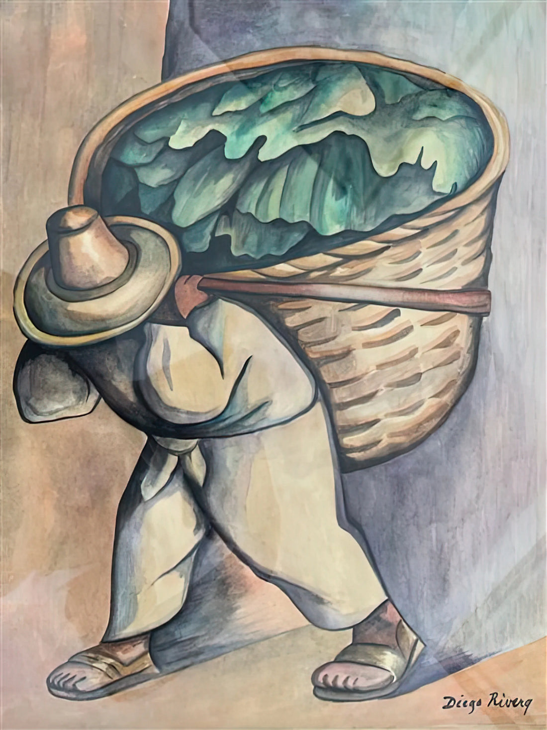 Diego Rivera 1937: The Revolutionary Year That Defined Mexican Muralism - EL CARGADOR DE HOJAS DE PLATANO 1953 by Diego Rivera