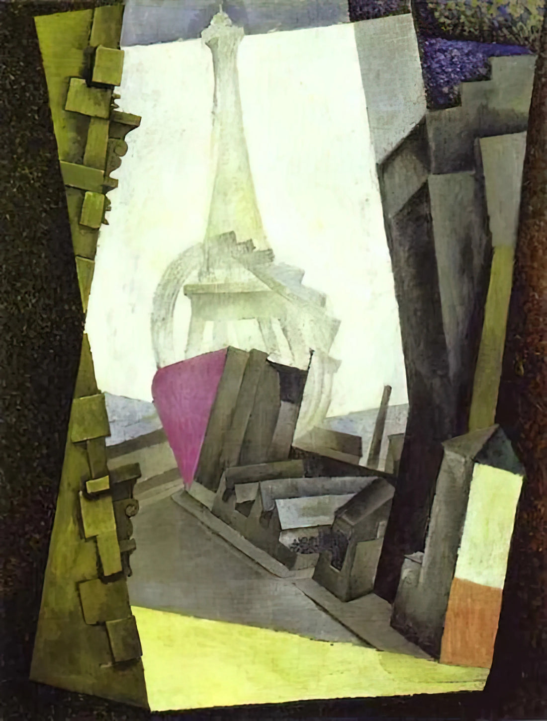Diego Rivera Paintings: The Revolutionary Art of Mexico's Master Muralist - LA TOUR EIFFEL 1914 by Diego Rivera