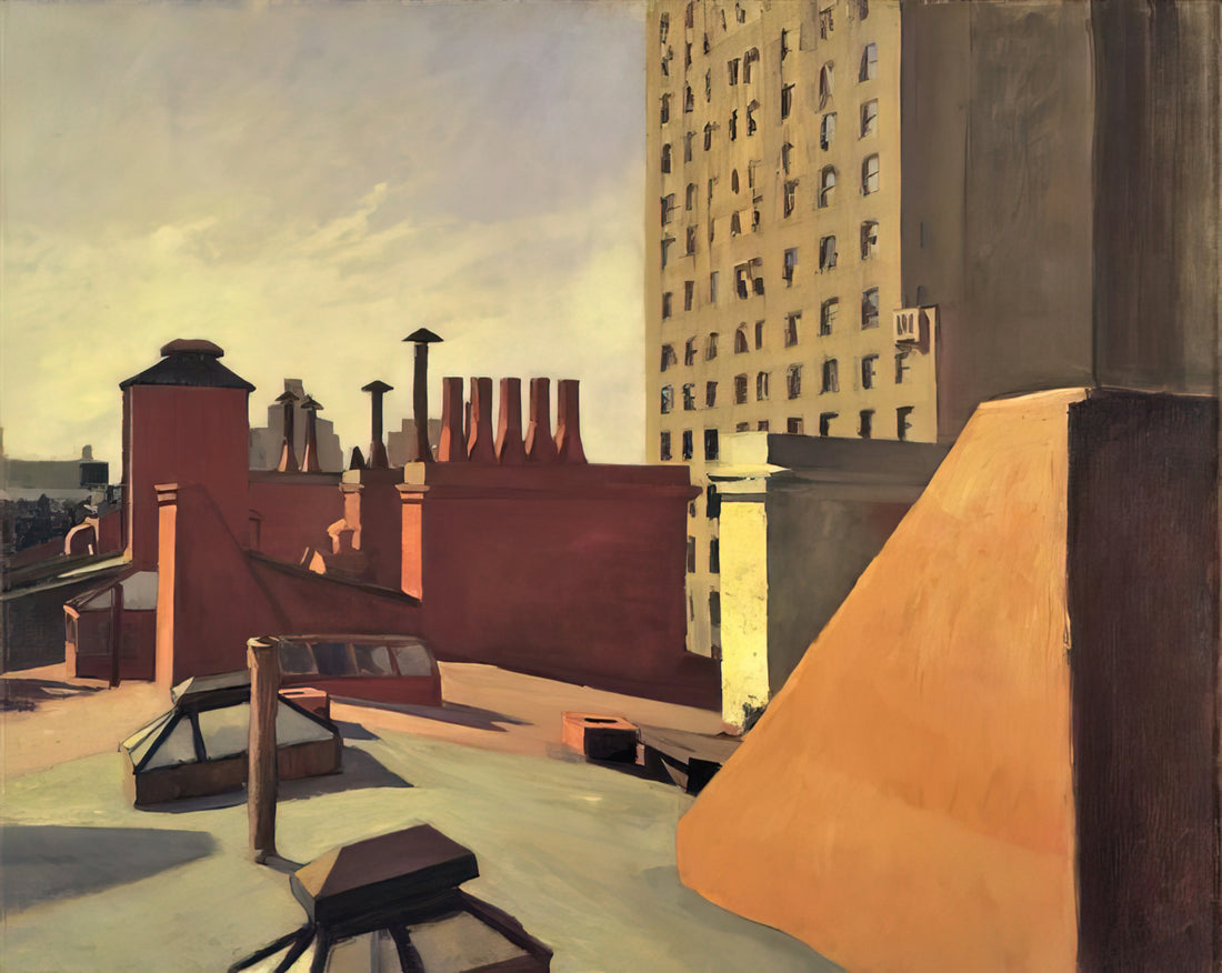 Edward Hopper Acrylic Print: Capturing American Solitude in Modern Art - City Roofs by Edward Hopper