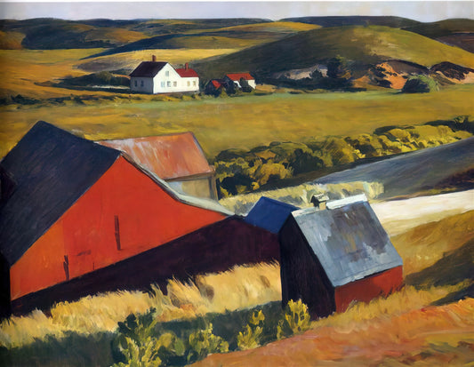 Edward Hopper Art Gallery: Exploring the Master of American Solitude Through Museum-Quality Prints - Cobbs Barns and Distant Houses by Edward Hopper