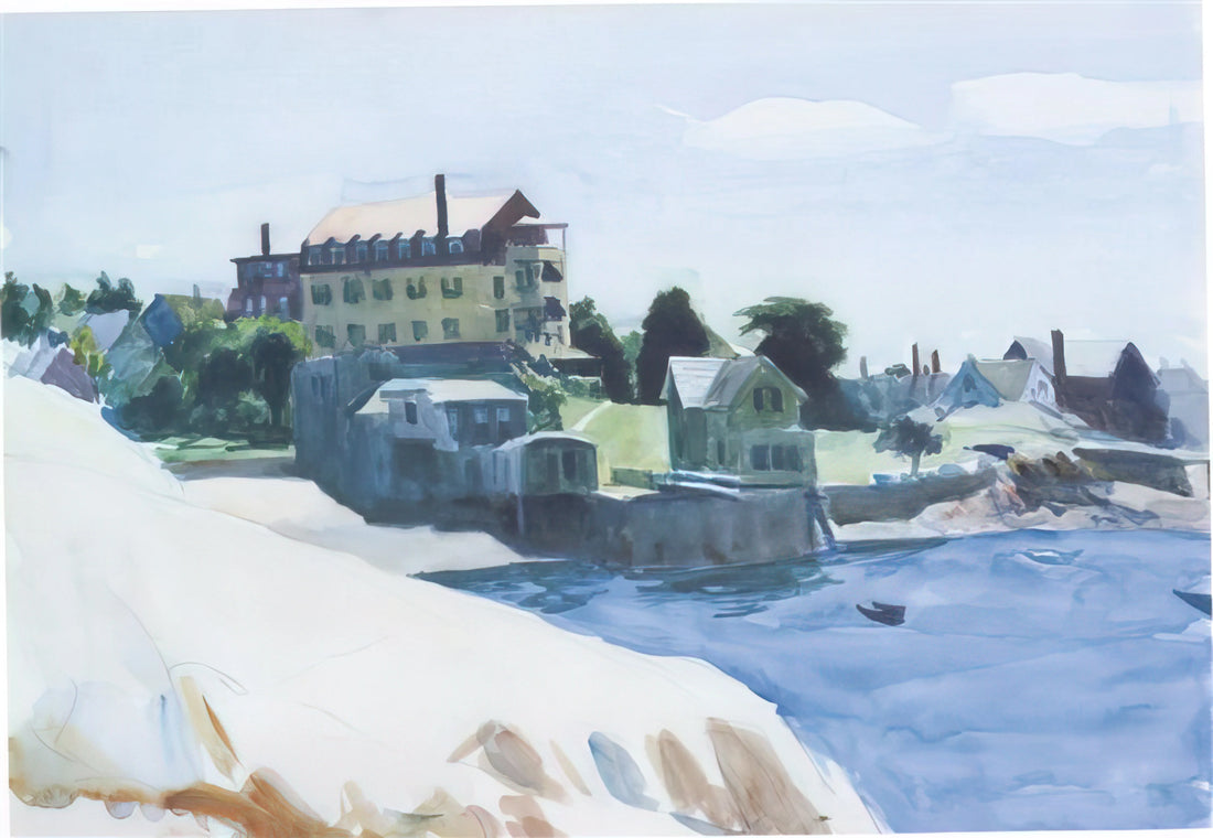Edward Hopper First Row Orchestra: A Masterpiece of American Solitude and Theatrical Light - Small Town on Cove by Edward Hopper