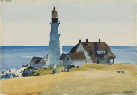 Edward Hopper Museum Cape Cod: Exploring the Artist's Coastal Legacy - Lighthouse and Buildings, Portland Head, Cape Elizabeth, Maine by Edward Hopper