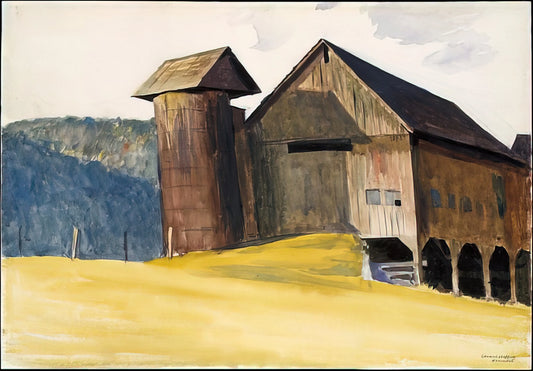 Edward Hopper Nighthawks Canvas: The Iconic American Masterpiece Decoded - Barn and Silo, Vermont by Edward Hopper