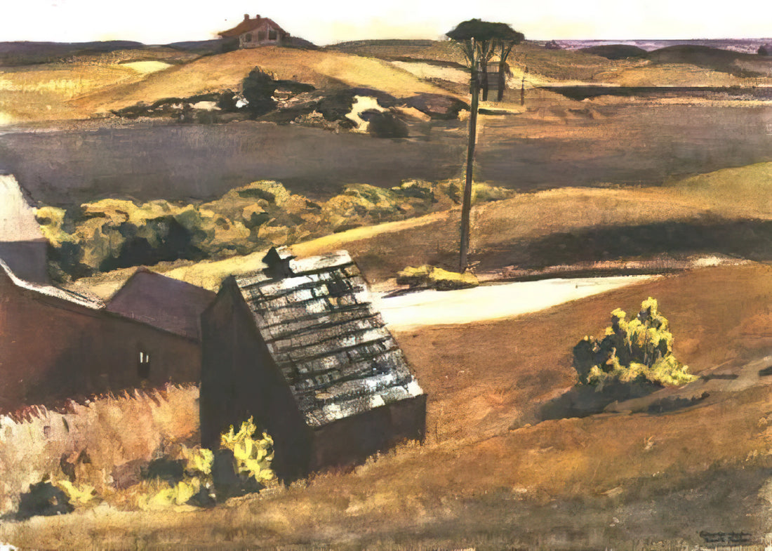 Edward Hopper's Nighthawks and James Dean: An Enduring American Iconography - Burly Cobb Hen Coop and Barn by Edward Hopper