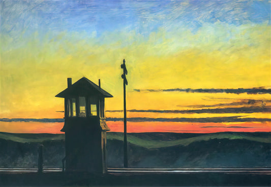 Edward Hopper's '7 A.M.': A Masterpiece of American Solitude and Light - Railroad Sunset by Edward Hopper
