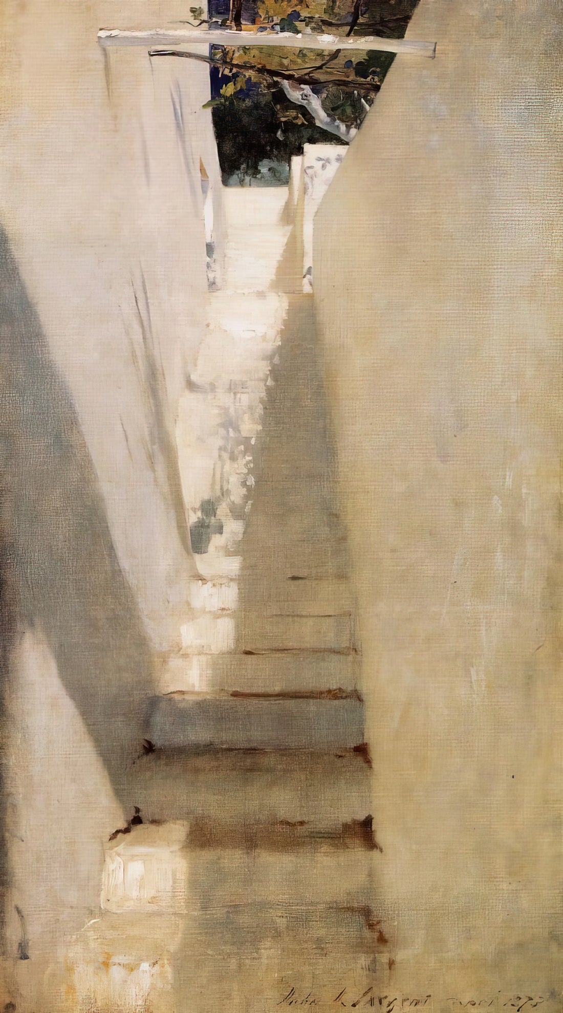 El Jaleo Print: Capturing the Passion of John Singer Sargent's Flamenco Masterpiece - Staircase in Capri by John Singer Sargent