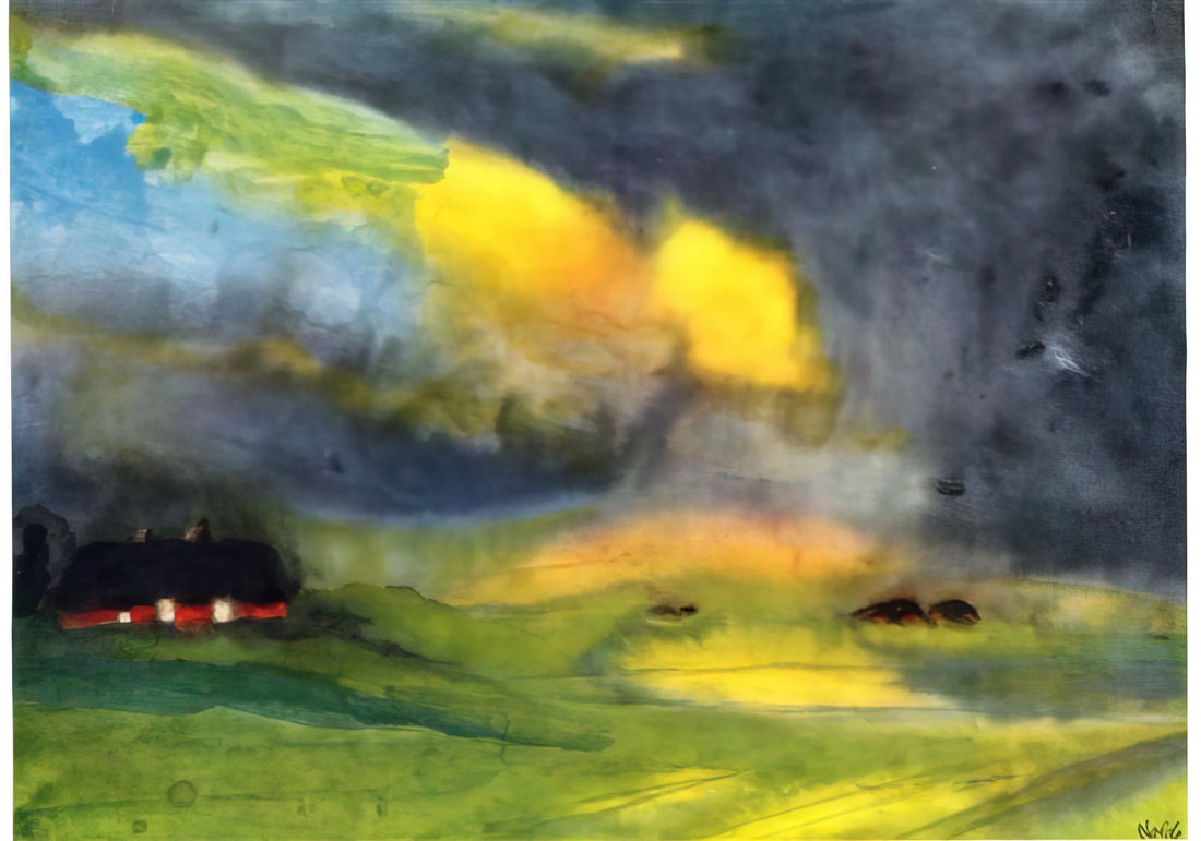 Emil Nolde Flowers: The Wild Expressionist Blooms of a Modern Master - Colored sky above the Marais by Emil Nolde