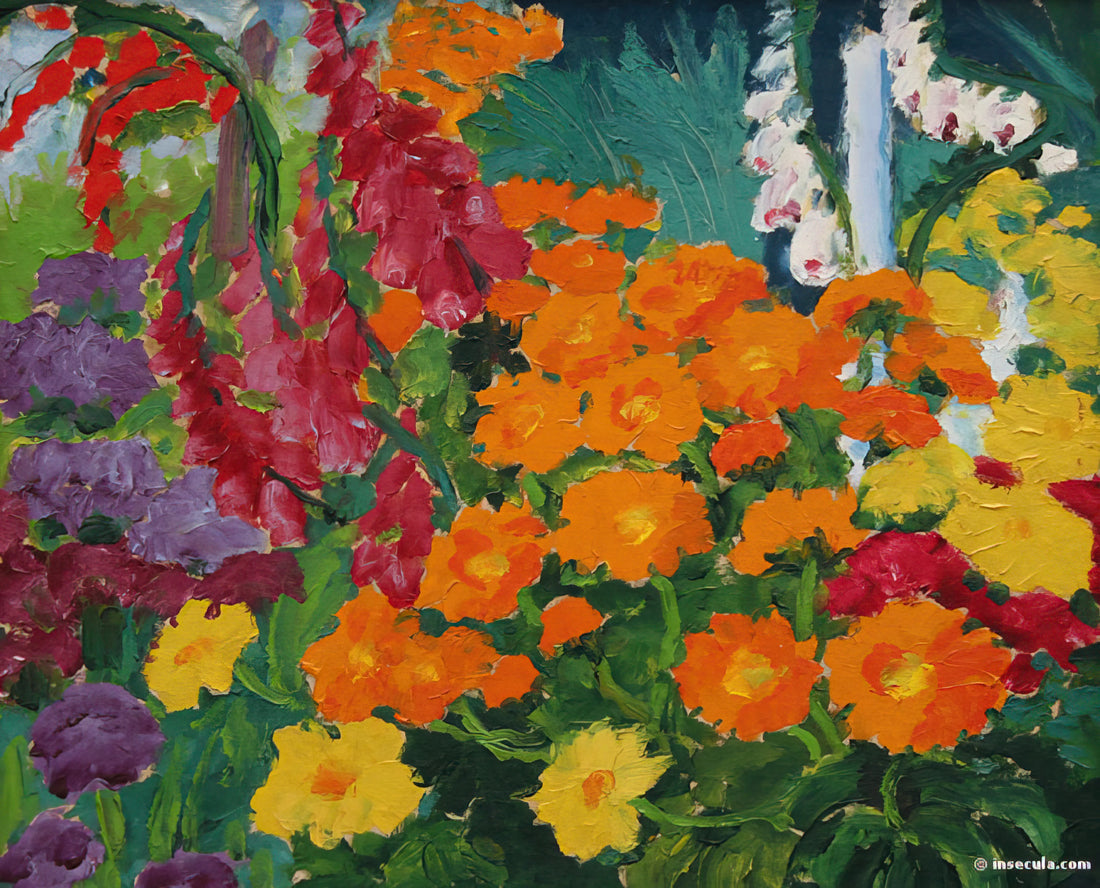Emil Nolde Painting: The Expressive Power of Color and Form in German Expressionism - Flower garden marigolds by Emil Nolde