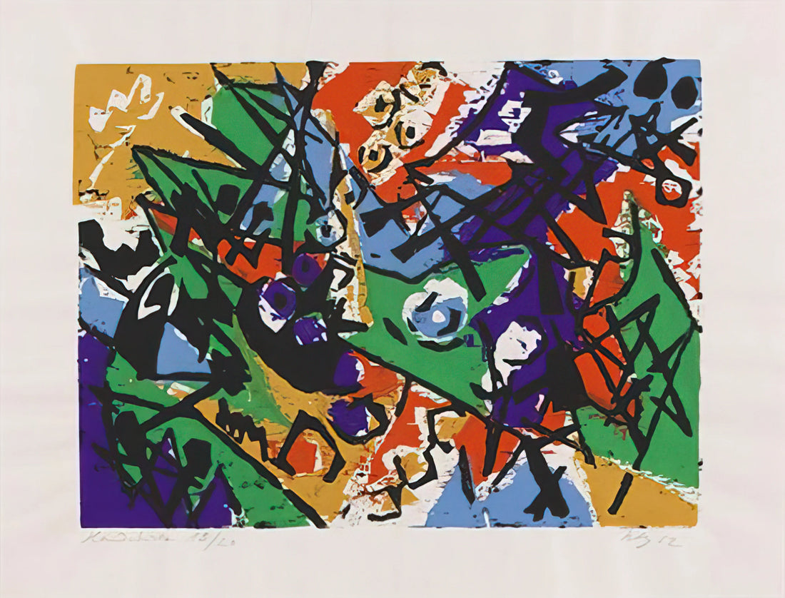 Ernst Wilhelm Nay Framed Canvas Print: A Collector's Guide to Abstract Expressionism - Farbholzschnitt 1952-2 - 1952 by Ernst Wilhelm Nay