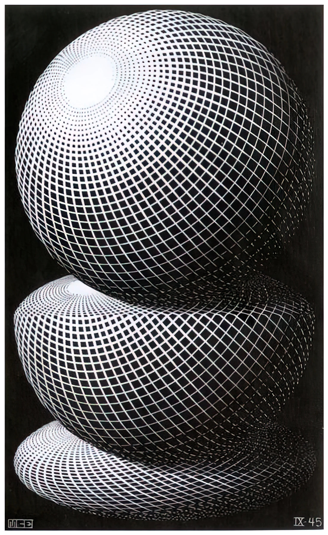 Escher Canvas Prints: The Definitive Guide to Owning Impossible Worlds - THREE SPHERES I SCHEME by MC Escher