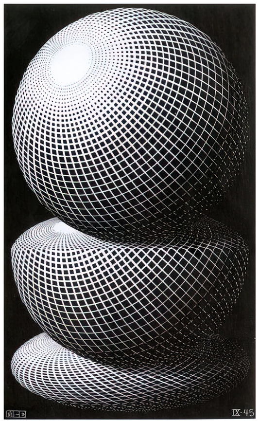 Escher Canvas Prints: The Definitive Guide to Owning Impossible Worlds - THREE SPHERES I SCHEME by MC Escher