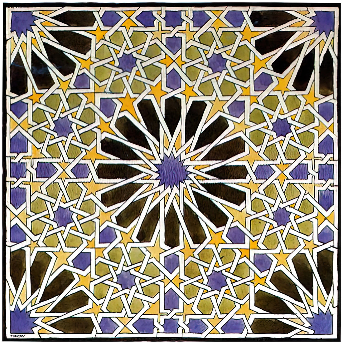 Escher Canvas Prints: The Definitive Guide to Owning Mathematical Art Masterpieces - MURAL MOSAIC IN THE ALHAMBRA by MC Escher
