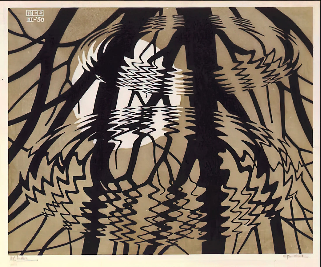 Escher and Harry Potter: The Mathematical Magic Behind the Wizarding World's Architecture - RIPPLED SURFACE COLOUR by MC Escher