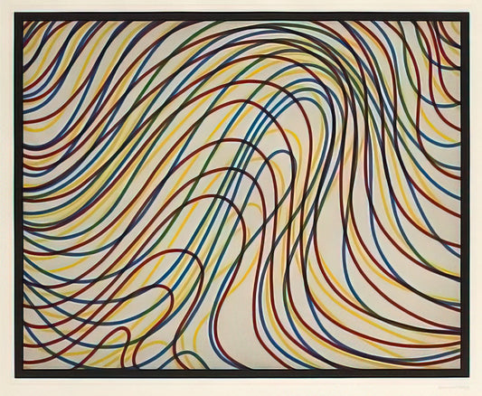 Eva LeWitt: Carrying Forward the Conceptual Legacy in Contemporary Art - Wavy Lines with Black Border by Sol LeWitt
