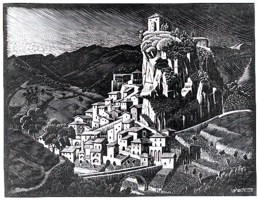 Exploring the M.C. Escher Print Gallery: A Curator's Guide to His Optical Illusions and Mathematical Art - PALIZZI CALABRIA OCTOBER 1930 1930 by MC Escher