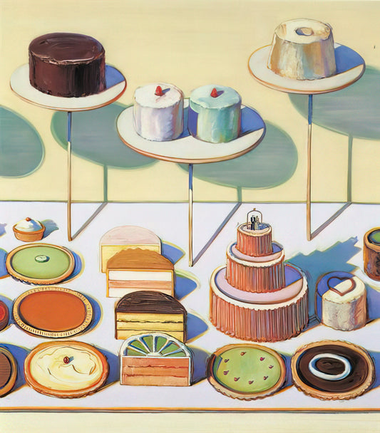 Exploring the Wayne Thiebaud Website: A Digital Portal to the Artist's Sweet and Savory World - Cakes and Pies - 1995 by Wayne Thiebaud