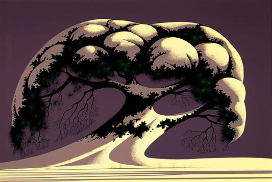 Eyvind Earle's Sleeping Beauty Art: A Masterpiece of Mid-Century Modern Animation - Snow Tree by Eyvind Earle