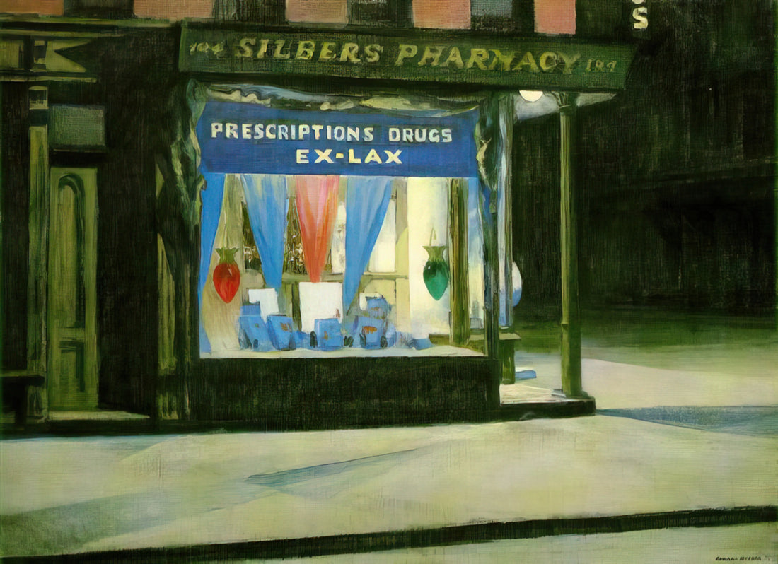 Famous Hopper: The Enduring Legacy of Edward Hopper's American Vision - Drug Store by Edward Hopper