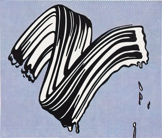 Famous Lichtenstein Paintings: The Definitive Guide to Pop Art's Most Iconic Works - WHITE BRUSHSTROKE I 1965 by Roy Lichtenstein