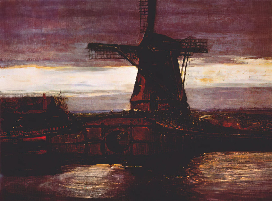 Famous Piet Mondrian Paintings: A Curator's Guide to His Iconic Works - Stammer Mill with Streaked Sky by Piet Mondrian