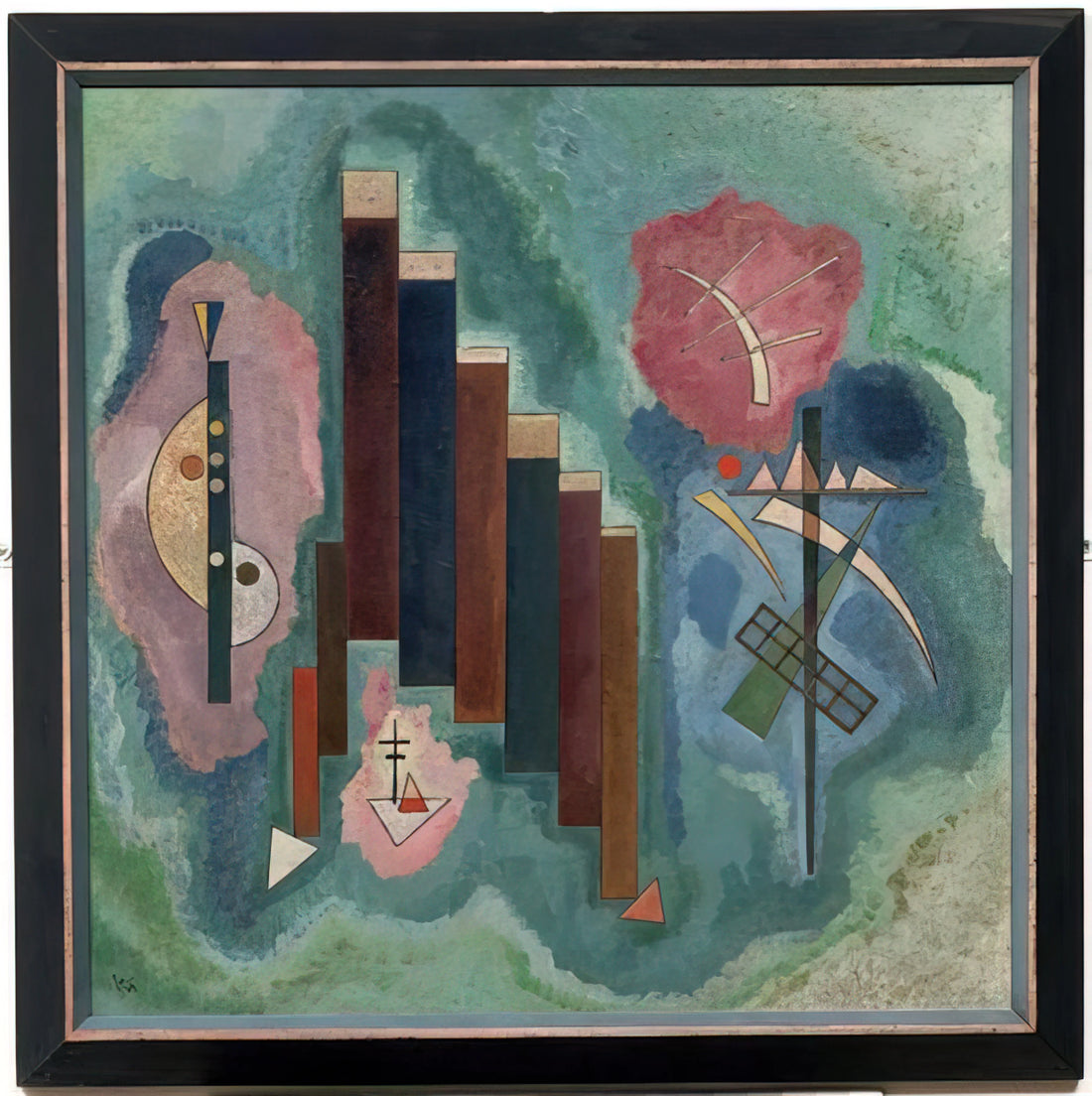 Framed Kandinsky: A Collector's Guide to Displaying Abstract Masterpieces - DOWNWARDS 1929 by Wassily Kandinsky