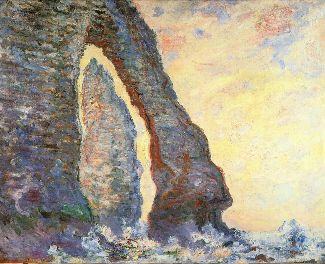 Framed Monet: Elevating Impressionist Masterpieces with Museum-Quality Presentation - The Rock Needle Seen through the Porte d'Aval by claude monet