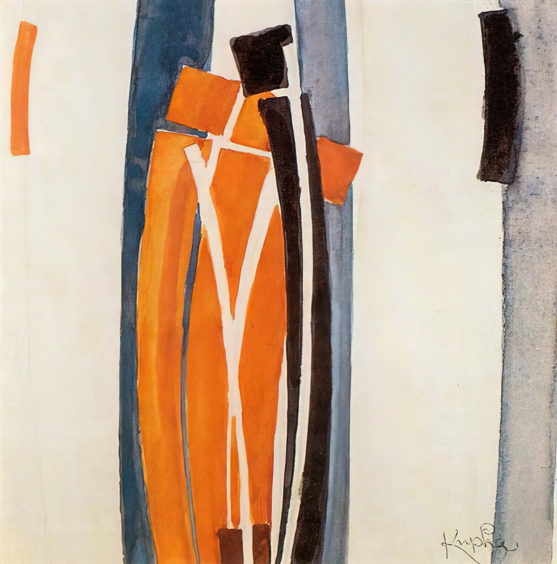 František Kupka Framed Art Print: A Curator's Guide to Owning Abstract Pioneer Art - Drawings of curves by Frantisek Kupka